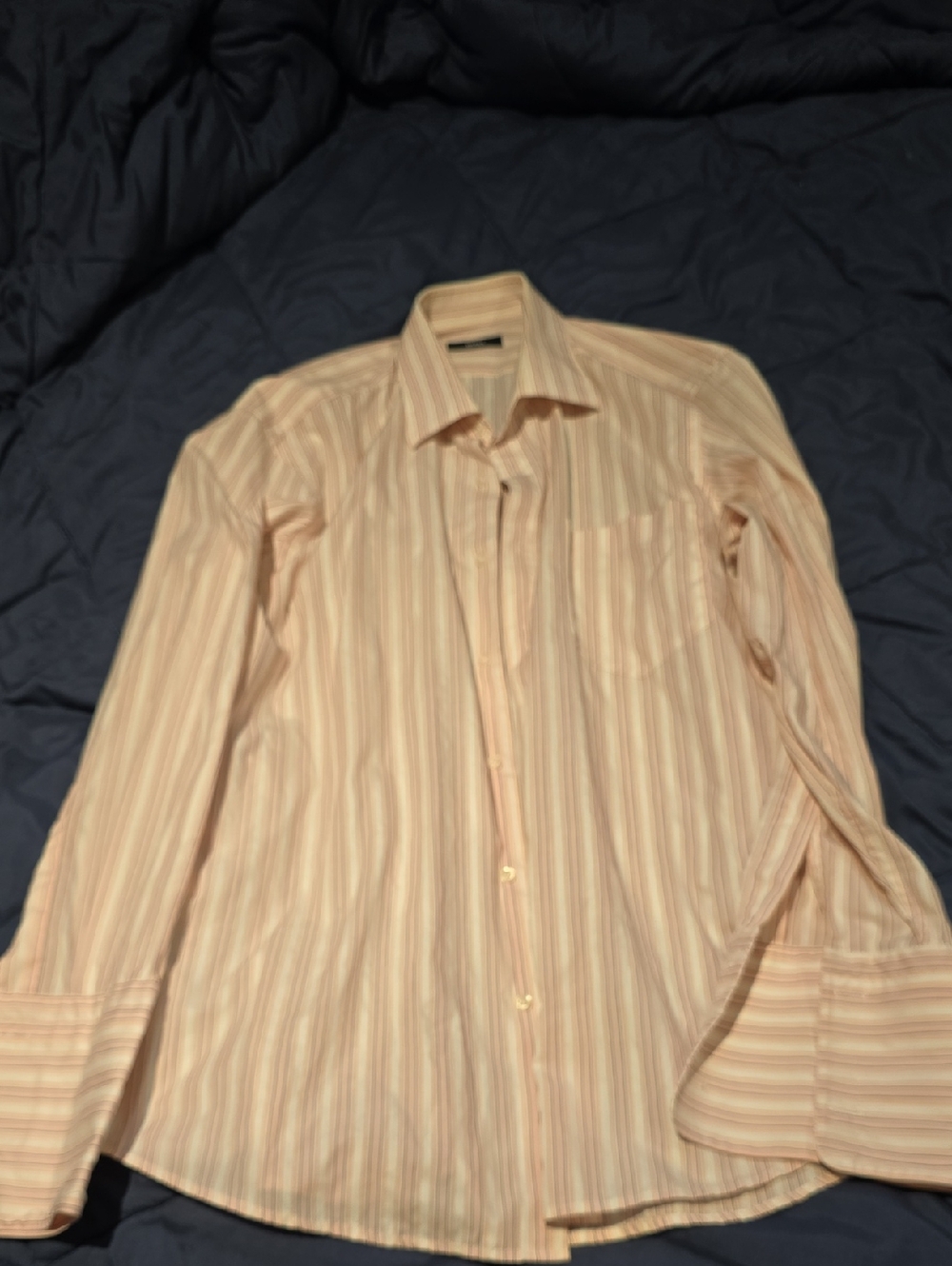 Hugo Boss Men's Long-Sleeve Peach Stripe Dress Shirt